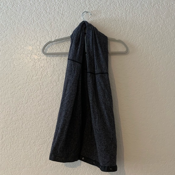 Lily lemon Vinyasa Scarf in Slate Herringbone